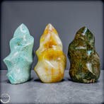 Natuurlijk drieledig set van Amazoniet, Golden Healer Quartz, Verzamelen