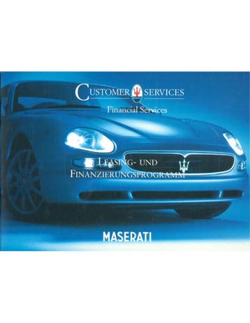 2002 MASERATI CUSTOMER SERVICES BROCHURE DUITS, Nieuw, Author