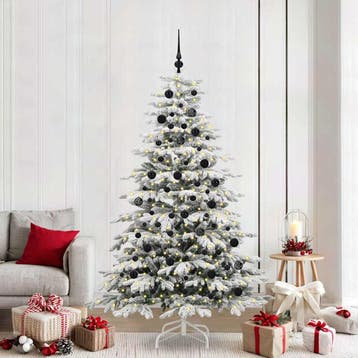 vidaXL Kunstmatige Inklapbare Kerstboom Wit 210 cm PE en PVC, Diversen, Kerst, Verzenden, Nieuw