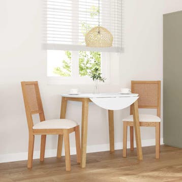 vidaXL Eetkamerstoelen met kussens 2 st massief hout rubber, Huis en Inrichting, Stoelen, Verzenden, Nieuw, Bruin