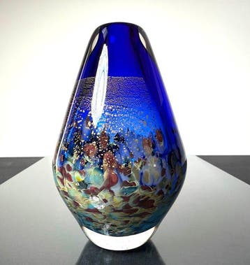 Maxence Parot - Vaas - Unieke vaas met opaalkleuren en goud