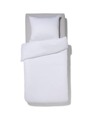 HEMA Dekbedovertrek 140x200/220cm hotel katoen satijn wit, Verzenden, Nieuw, Wit