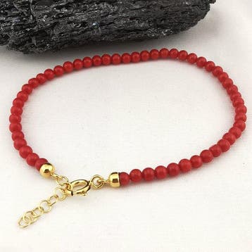 Koraal - Zilver - Armband - handgemaakt, Antiek en Kunst, Curiosa en Brocante