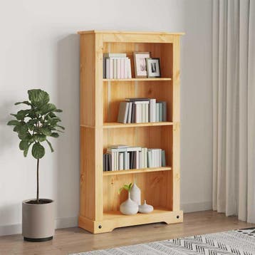 vidaXL Boekenkast grenenhout met 4 planken Corona-stijl, Minder dan 50 cm, Verzenden, Nieuw, 150 tot 200 cm
