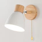 Houten Scandinavische Wandlamp Met Schakelaar E27, Huis en Inrichting, Lampen | Wandlampen, Verzenden, Nieuw