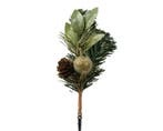 Kersthanger Winters Groen met Clip Groen Goud 22 cm Per Stuk, Hobby en Vrije tijd, Knutselen, Ophalen of Verzenden, Nieuw