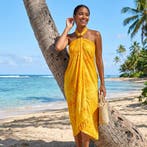 Sarong / pareo - Strandkleding wikkelrok - Geel Oranje Sunse, Ophalen of Verzenden, Nieuw