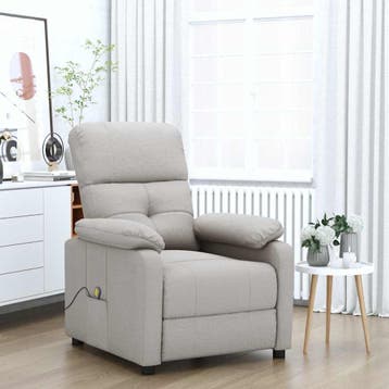 vidaXL Massagestoel stof taupe, Verzenden, Nieuw
