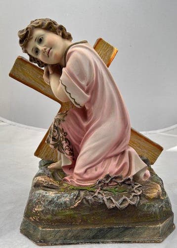 Olot - Beeld, Het Kind Jezus - 30 cm - houtpulp