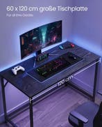 Zwart Bureau 120x60cm – Houten Design - Nieuw - Houtnerf, Verzenden, Nieuw