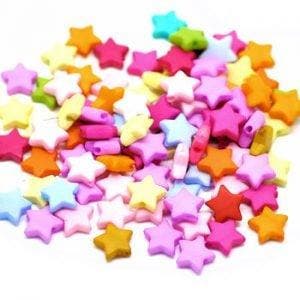 20 x Kinderkralen Acryl Mix Sterren 9 mm (Acrylkralen), Ophalen of Verzenden, Nieuw, Kraal