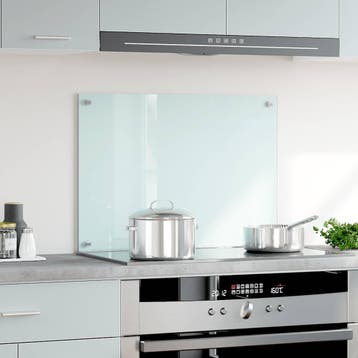 vidaXL Spatscherm keuken 70x50 cm gehard glas melkwit, Huis en Inrichting, Verzenden, Nieuw