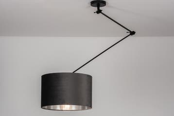 Rietveld Hanglampen - Zwart, Grijs, Zilver - Stof, Metaal, Verzenden, Nieuw