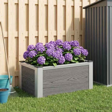 vidaXL Verhoogde plantenbak Grijs 50 x 30 x 22 cm WPC en, Tuin en Terras, Verzenden, Nieuw, Minder dan 60 cm, Minder dan 30 cm