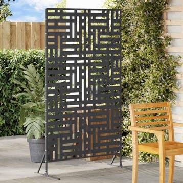 vidaXL Privacyscherm 100 x 50 x 180 cm Staal Zwart, Verzenden, Nieuw, IJzer