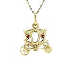 Gouden vintage koets hanger met emaille 14 kt, Ophalen of Verzenden, Nieuw