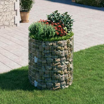 vidaXL Gabion paal rond Ø100x100 cm gegalvaniseerd staal, Verzenden, Nieuw, IJzer