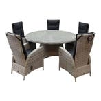 Riccione Menorca dining tuinset 150 cm rond verstelbaar, Ophalen of Verzenden, Nieuw, Wicker