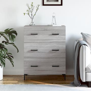 vidaXL Dressoir 69,5x34x90 cm bewerkt hout grijs sonoma, Verzenden, Nieuw, 50 tot 100 cm, 25 tot 50 cm