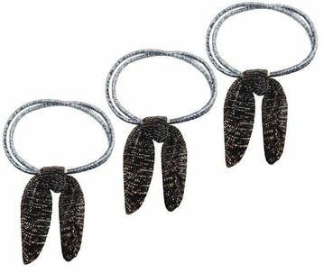 Haarelastieken – Strik 5cm – Glitter Stof – Goud Grijs, Nieuw