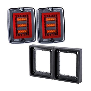 Fristom LED Set Bloklamp Achterlichten Dark Look | 3 functie, Verzenden, Nieuw