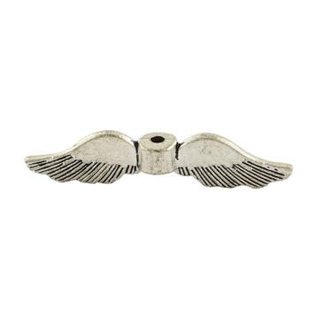 10 x Metalen antiek zilveren vleugel kraal 8 x 35 x 5mm g..., Ophalen of Verzenden, Nieuw, Kraal