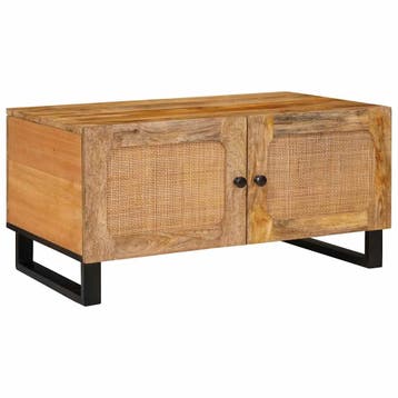 vidaXL Salontafel Naturel 80 x 50 x 40 cm Massief Mango Hout, Huis en Inrichting, Tafels | Salontafels, Verzenden, Nieuw, Overige houtsoorten