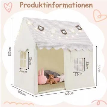 Kindertent voor Binnen met Speelmat en Verlichting, Verzenden, Nieuw