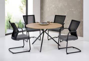 Pulse vergadertafel, Ø120cm, natuur eiken, Overige plaatsen, Ophalen of Verzenden, Nieuw in verpakking, Bureau