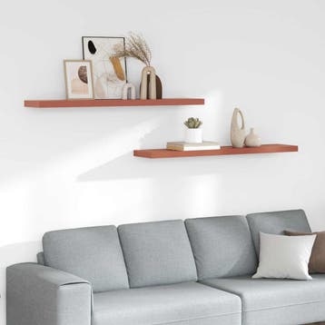 vidaXL Wandplank met opslag 2 pcs Rood 120 x 23,5 x 4 cm, Verzenden, Nieuw
