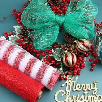 Decomesh metallic rood wit streep 26 cm rol 9 meter voor, Ophalen of Verzenden, Nieuw