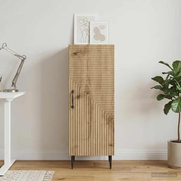 vidaXL Dressoir Artisanaal eiken 33 x 34,5 x 89,5 cm Bewerkt, Huis en Inrichting, Kasten | Dressoirs, Verzenden, Nieuw, Overige houtsoorten