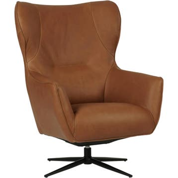 Leren draaifauteuil Leaf, Huis en Inrichting, Eigentijds, Klassiek, Modern, Romantisch, Vintage, Nieuw, Ophalen of Verzenden, 75 tot 100 cm