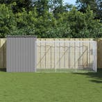 vidaXL Kippenhok met ren 165x455x181 cm staal lichtgrijs, Dieren en Toebehoren, Verzenden, Nieuw