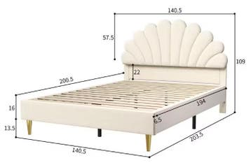 Gestoffeerd Tweepersoonsbed 140x200 cm met Bloemhoofdeinde, Huis en Inrichting, Slaapkamer | Bedden, Verzenden, Nieuw