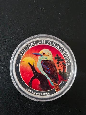 Australië. 1 Dollar 2019 Kookaburracouleur, 1 Oz (Zonder