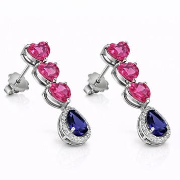 Oorbellen - 18 karaat Witgoud, Diamanten - 5.24ct. tw., Nieuw