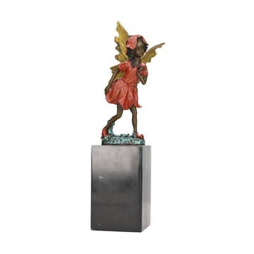 Beeldje - fee - pixie - Brons, Marmer
