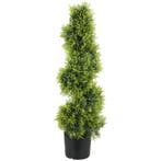 TRUUSK Kunstmatige Cypress 90cm in Spiraalvorm - Plastic Pla, Huis en Inrichting, Woonaccessoires | Vazen, Verzenden, Nieuw