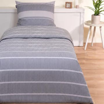 Mexx Home katoenen dekbedovertrek - grijs - 1-persoons | 140, Verzenden, Nieuw, Grijs