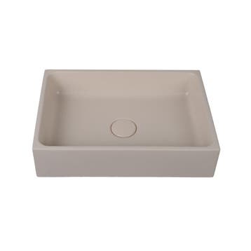 Waskom Orion 41.5x28x10cm beton rechthoek beige inclusief, Verzenden, Nieuw
