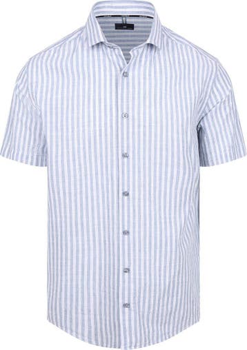 State of Art Short Sleeve Shirt Stripe Blauw maat 4XL Heren, Kleding | Heren, Overhemden, Verzenden, Nieuw, State of Art