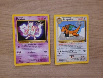 Pokémon - 2 Card - Mewtwo, Dragonite 3 & 5 Promo card - WOTC, Hobby en Vrije tijd, Verzamelkaartspellen | Pokémon, Nieuw