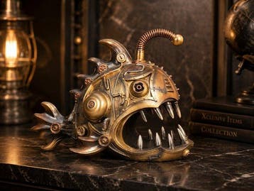 Beeld, Steampunk Lantern Fish - 22 cm - Hars - 2026