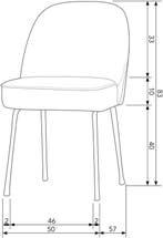 WOOOD Vogue Eetkamerstoel - Fluweel - Khaki - 83x50x58, Huis en Inrichting, Overige Huis en Inrichting, Verzenden, Nieuw