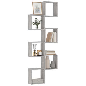 vidaXL Wandschappen kubus 6 st 30x15x30 cm grijs sonoma, Verzenden, Nieuw