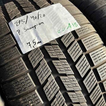 2 x Pirelli Scorpion 275-40-20 Winterbanden 7,5mm, Gebruikt, 275 mm, Band(en), Personenwagen