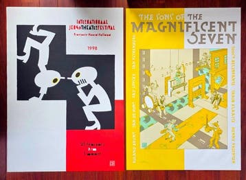 Joost Swarte – Rare XL Combination Lot of Two (2) Original