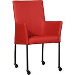 Leren eetkamerstoel Comfort met wieltjes en armleuning -, Huis en Inrichting, Stoelen, Nieuw, Leer, Ophalen of Verzenden, Modern