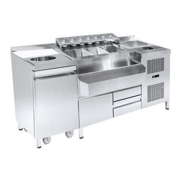 CombiSteel Gekoelde Cocktail Bar Station | RVS | 230V, Witgoed en Apparatuur, Koelkasten en IJskasten, Ophalen of Verzenden, Nieuw